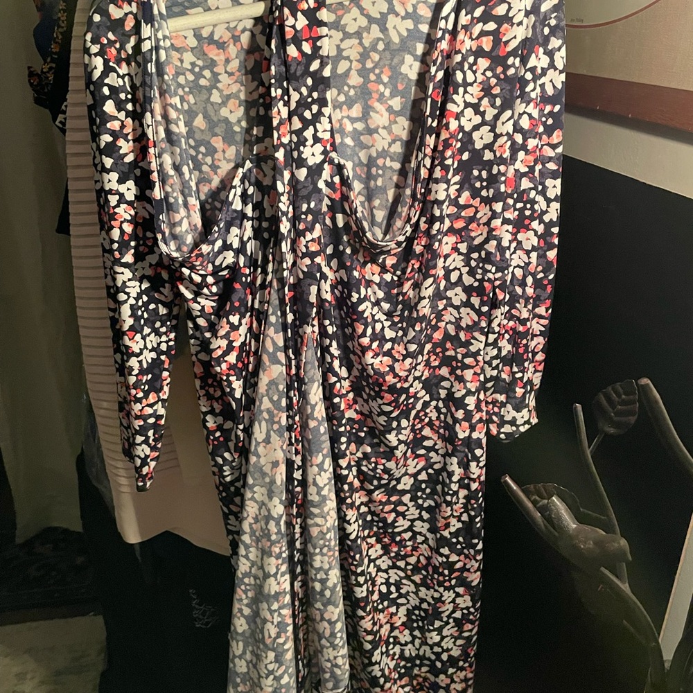 Banana Republic Floral Dress - Navy, Red, White